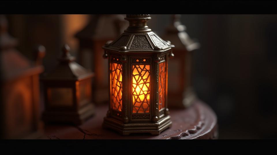 ZBrushで詳細に彫刻された魔法のランタンのハイポリゴンモデル