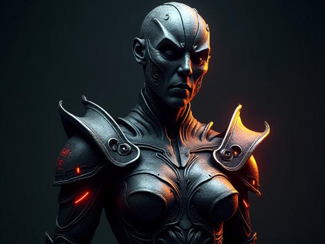 幻想的なキャラクターモデルのアートワーク