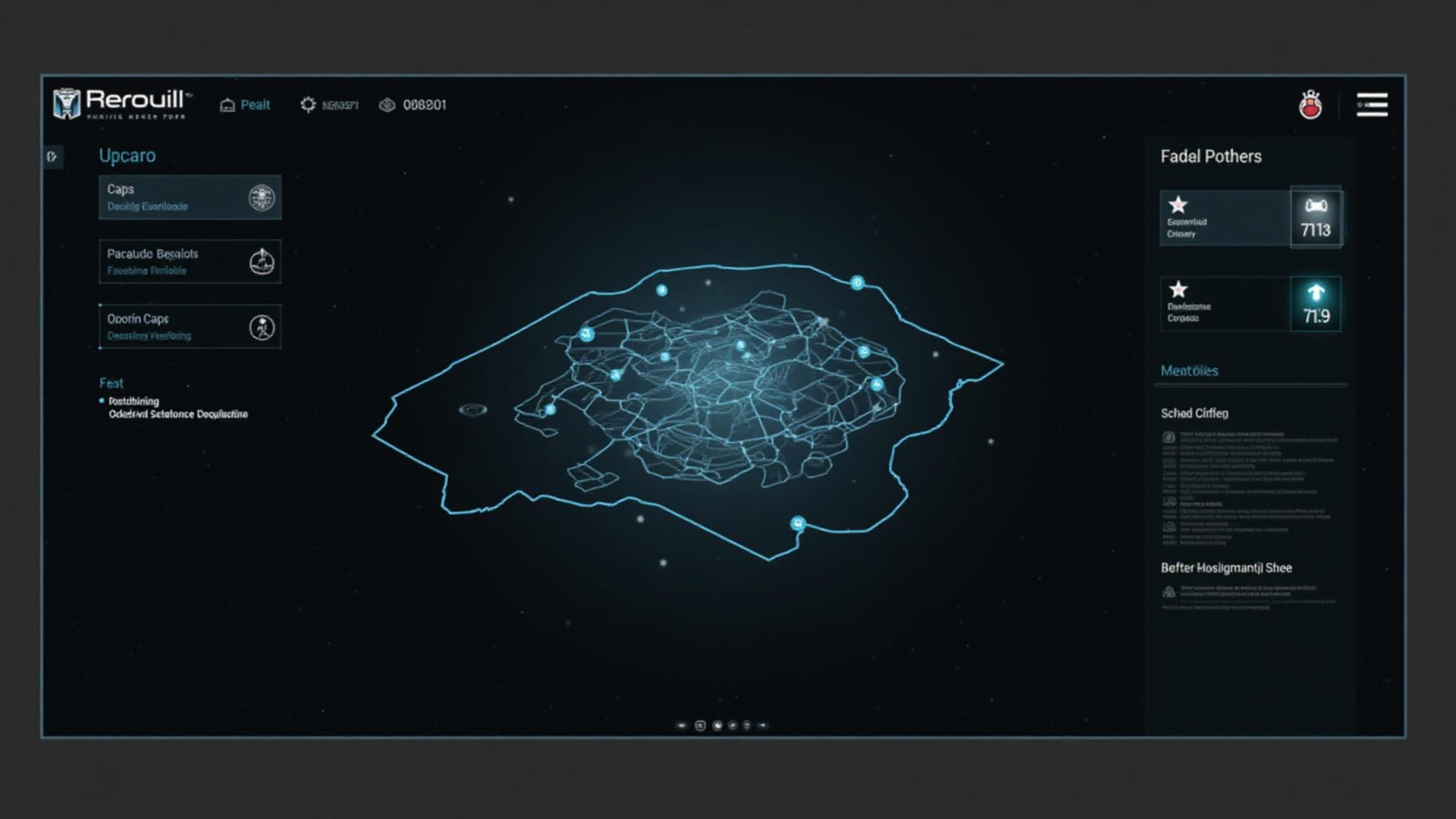 戦略ゲームのHUDとメニュー画面